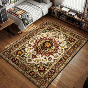 BAPE Baby Milo Persian camo red gold beige hypebeast area rug