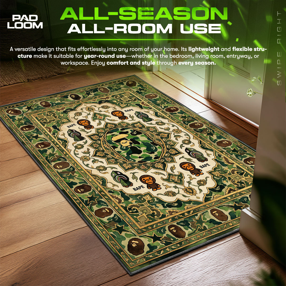 BAPE Camo Persian Rug - Streetwear Floor Mat