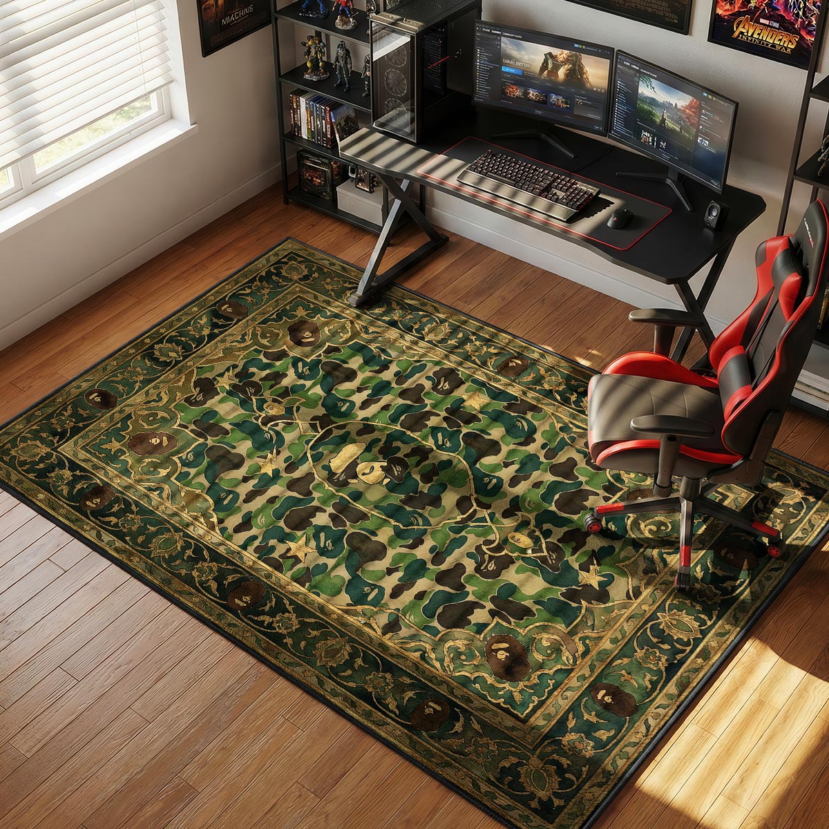 BAPE Camo Persian Sneakerhead Floor rug — main product view