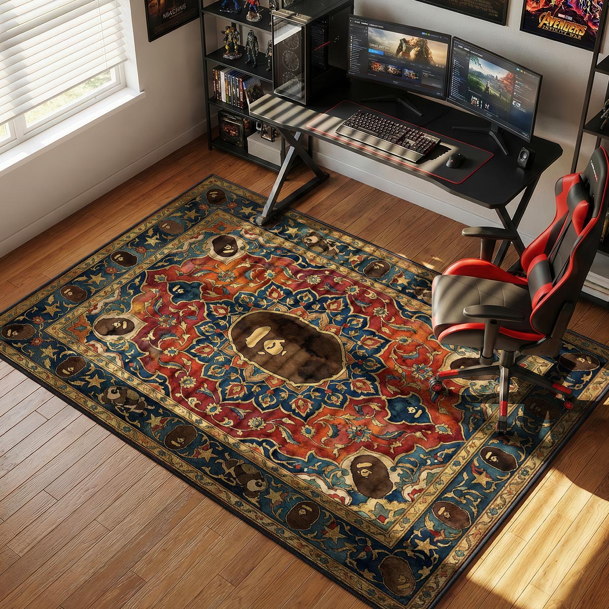BAPE Floral Persian Rug - Streetwear Floor Mat