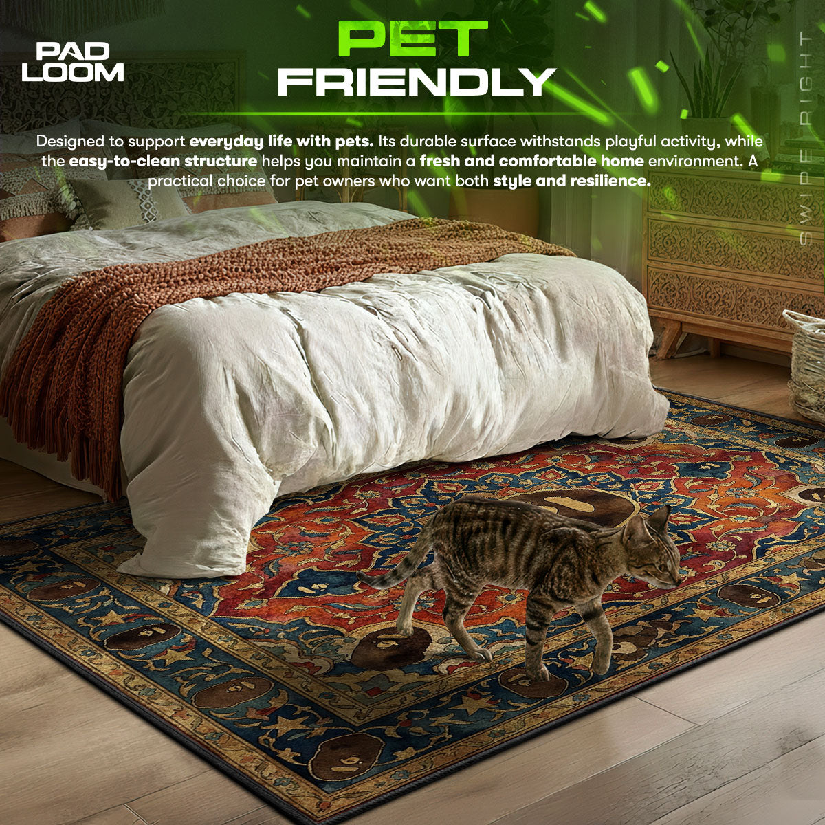 BAPE Floral Persian Rug - Streetwear Floor Mat