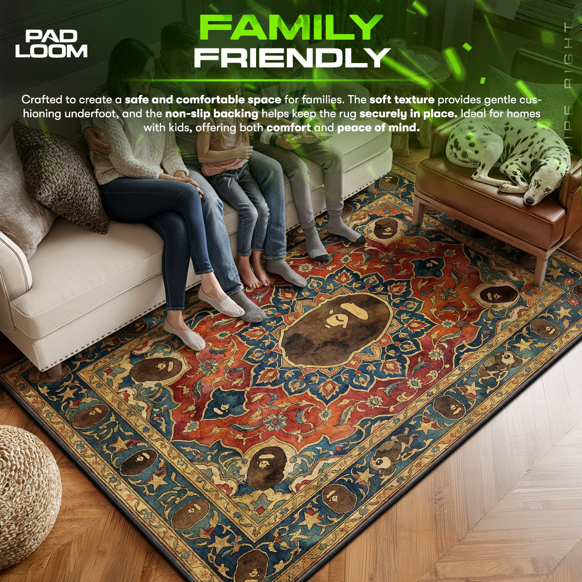 BAPE Floral Persian Rug - Streetwear Floor Mat