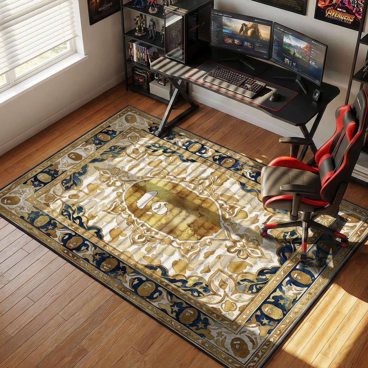 BAPE Gold Camo Persian Streetwear Floor rug — main product view