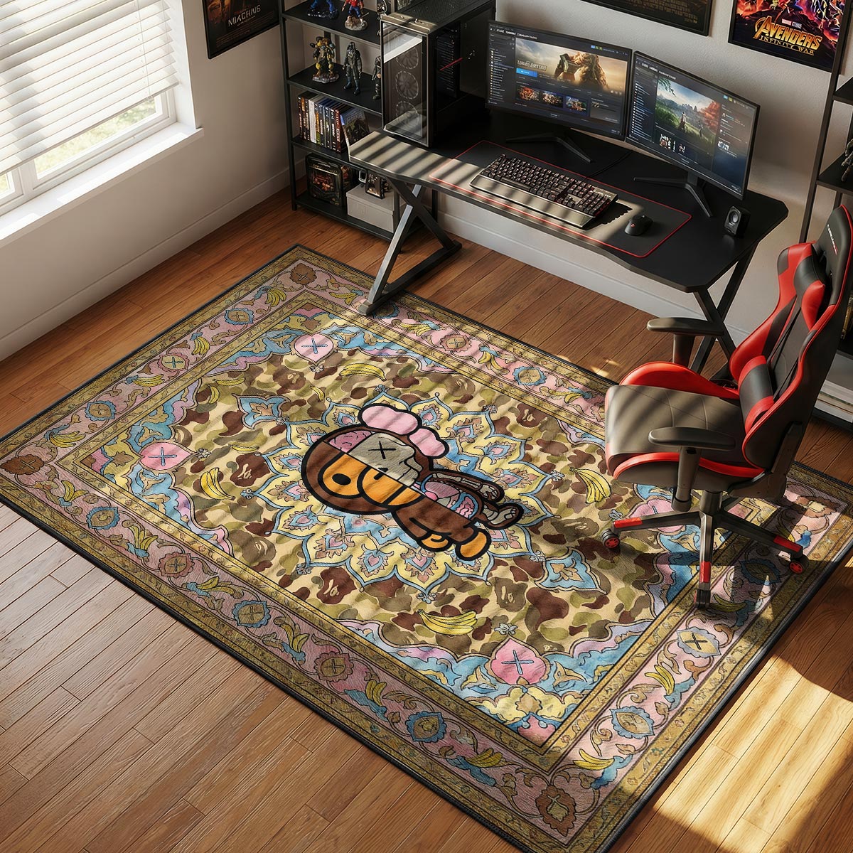 BAPE KAWS Pastel Persian Sneakerhead Floor rug — main product view