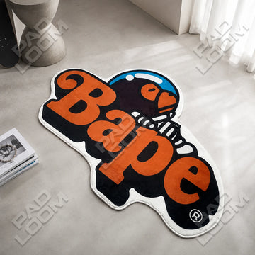 Bape Logo shaped area rug, die-cut man cave rug