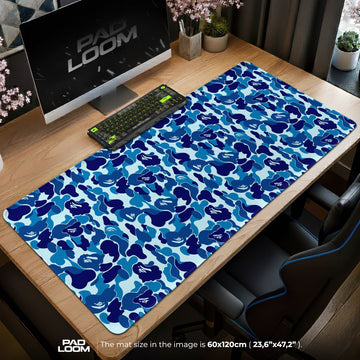 Bape Mouse Pad - Blue Camo Hypebeast Gaming Desk Mat Padloom