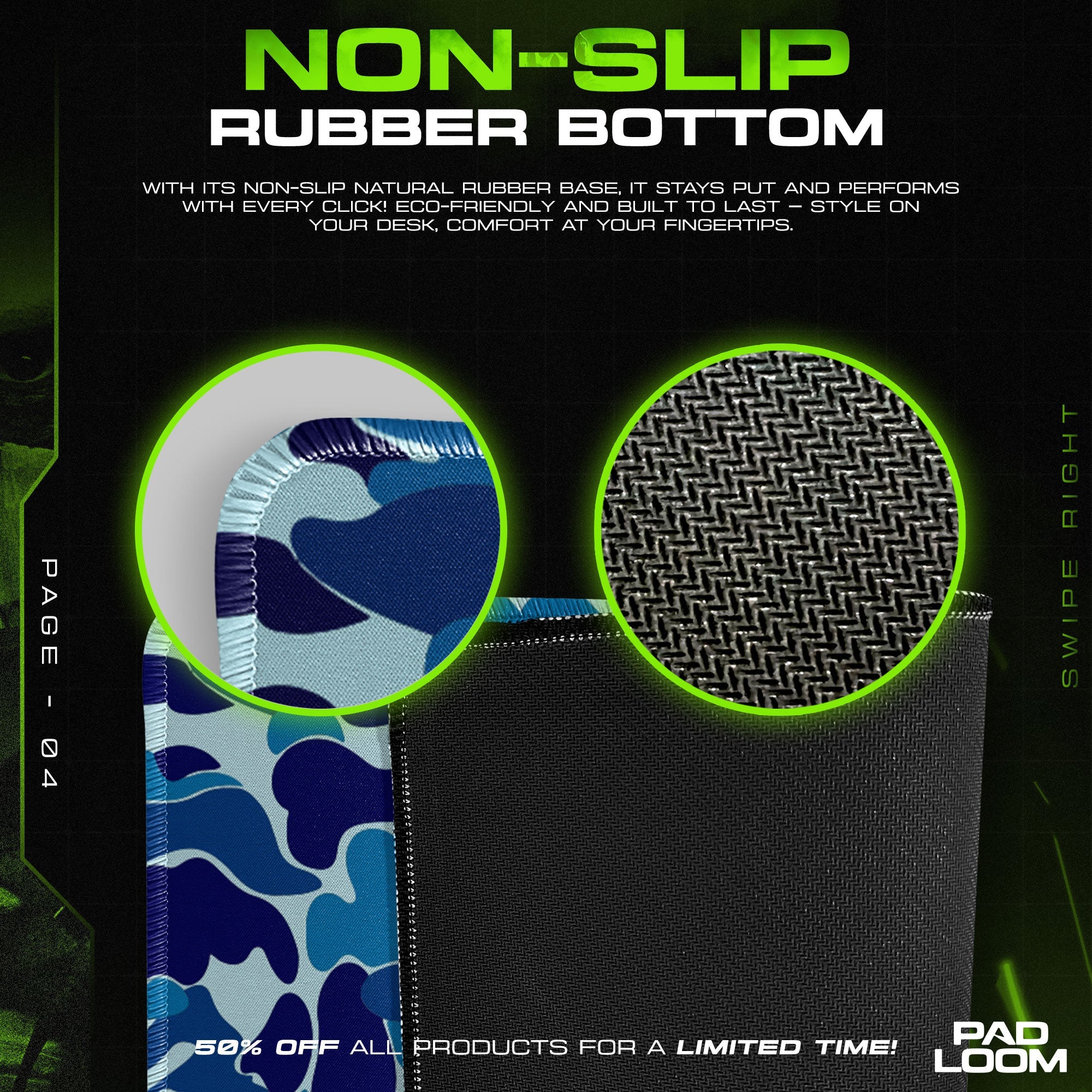 Bape Mouse Pad - Blue Camo Hypebeast Gaming Desk Mat Padloom