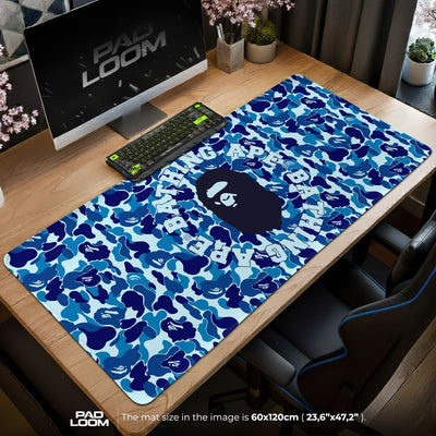Bape Mouse Pad - Blue Camo Hypebeast Gaming Desk Mat