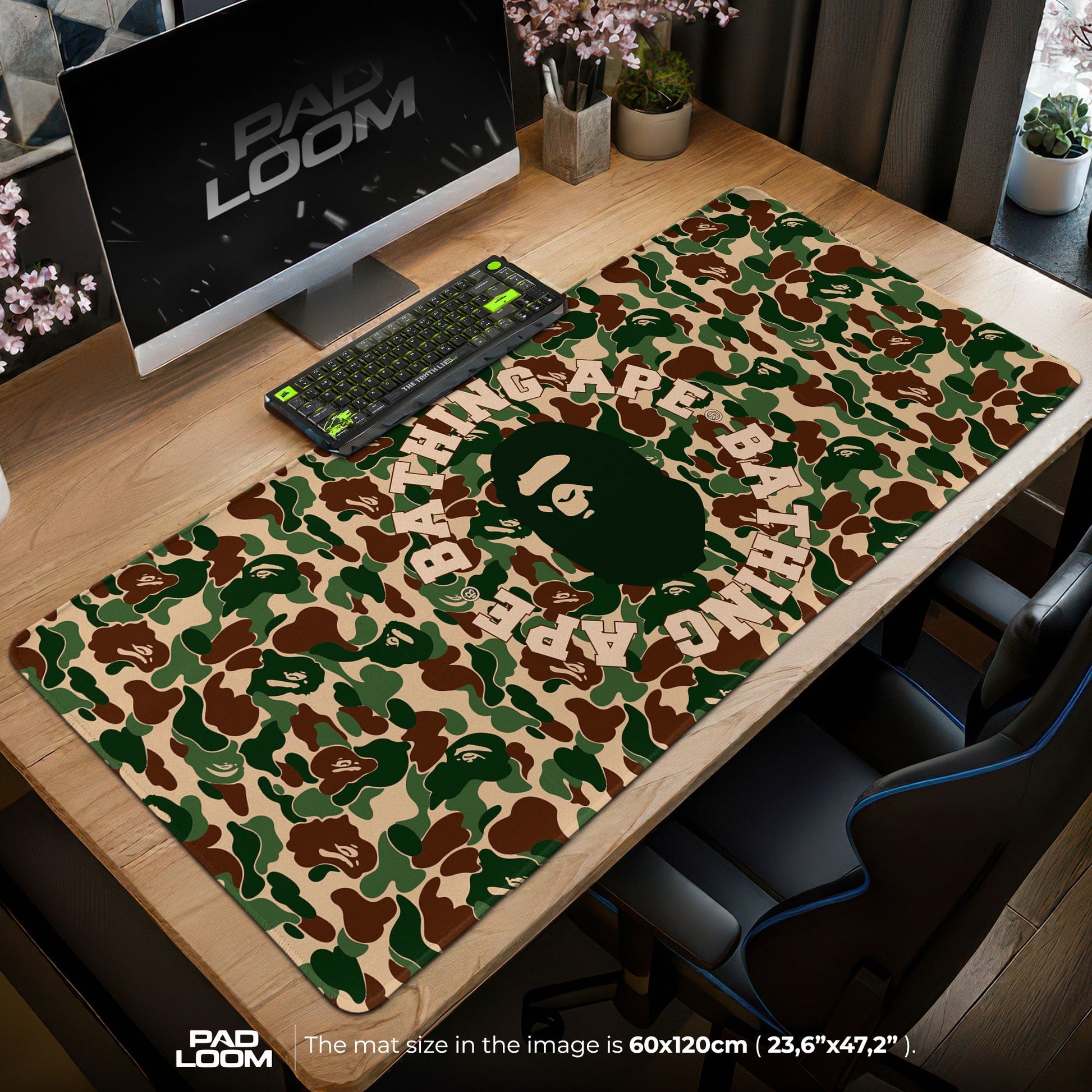 Bape Mouse Pad - Classic Camo Streetwear Gaming Desk Mat Padloom