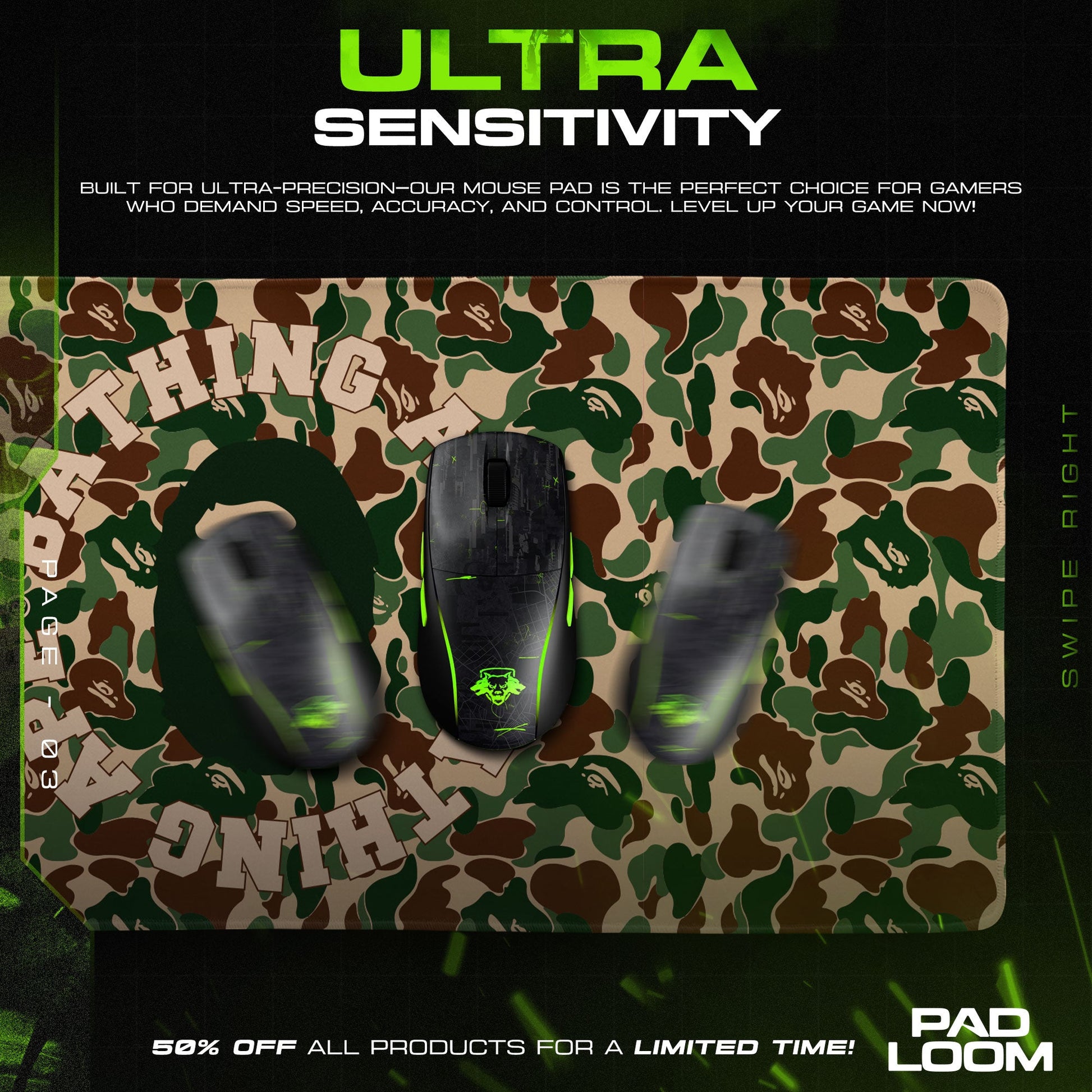 Bape Mouse Pad - Classic Camo Streetwear Gaming Desk Mat Padloom