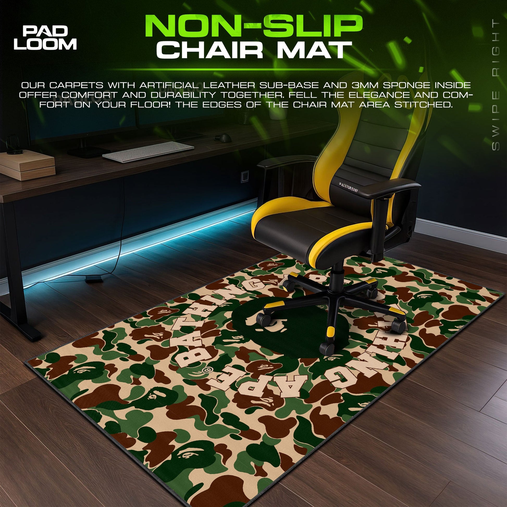 Bape Mouse Pad - Classic Camo Streetwear Gaming Desk Mat Padloom