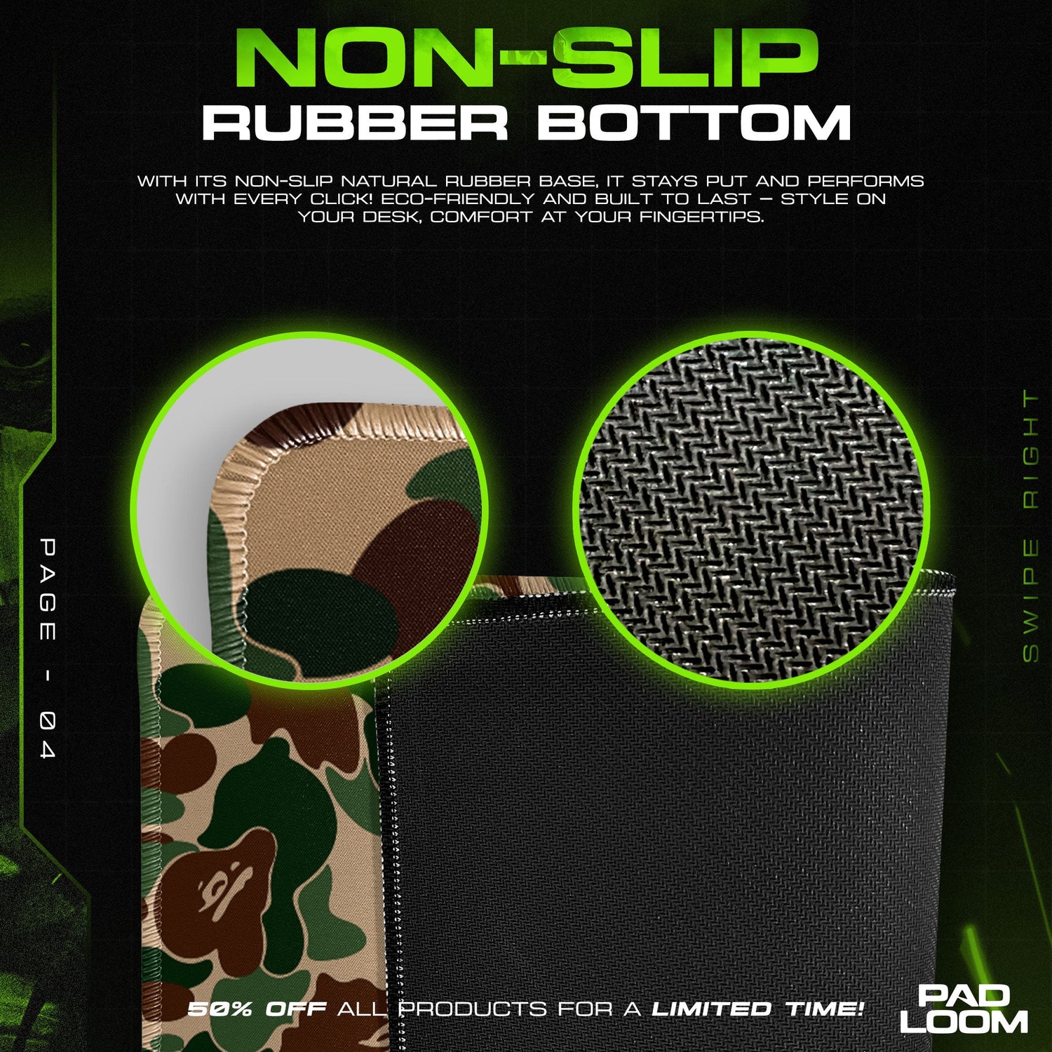 Bape Mouse Pad - Jungle Camo Gaming Desk Mat Padloom