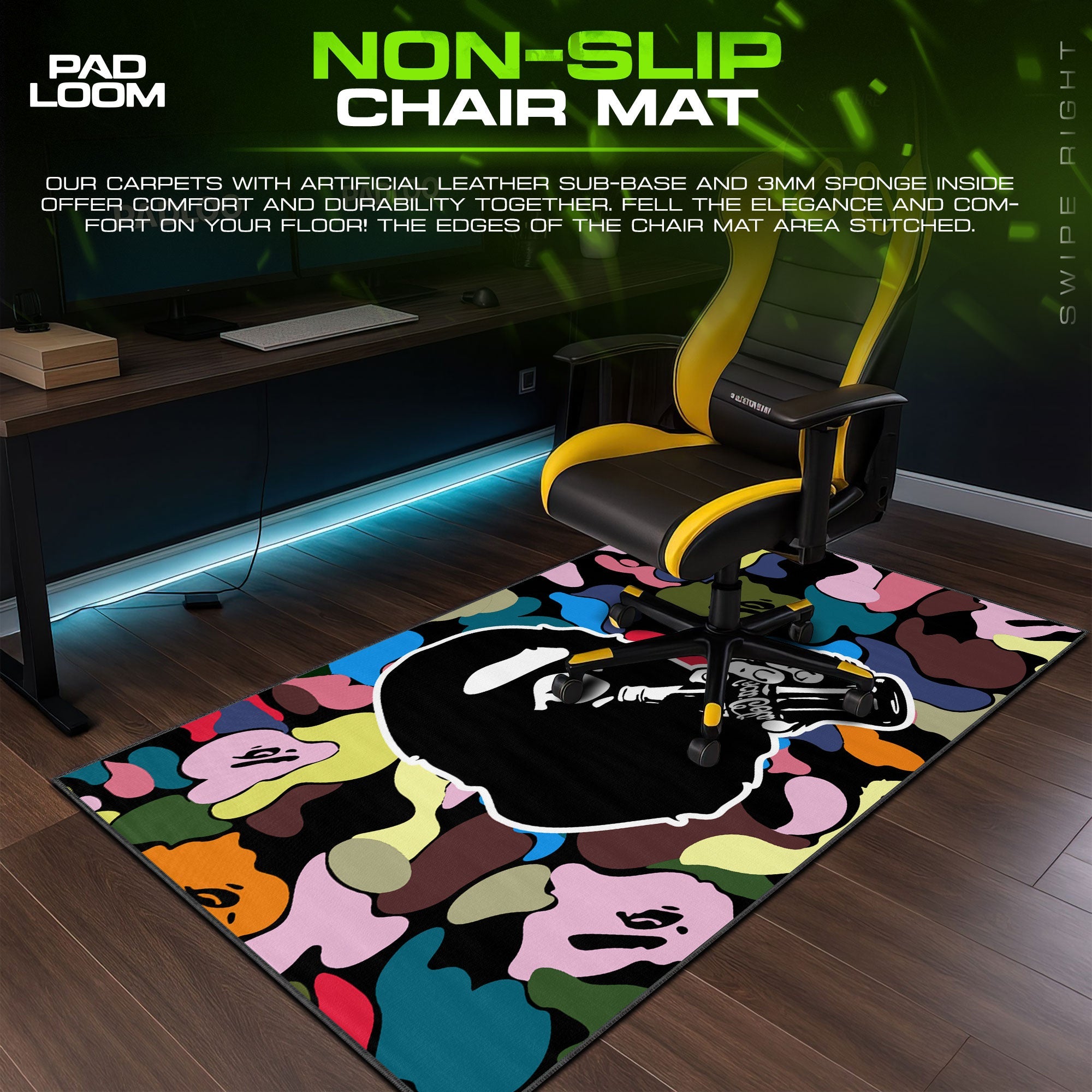 Bape Mouse Pad - Multicolor Camo Hypebeast Gaming Desk Mat Padloom