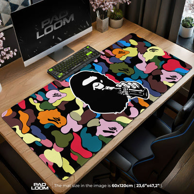 Bape Mouse Pad - Multicolor Camo Hypebeast Gaming Desk Mat
