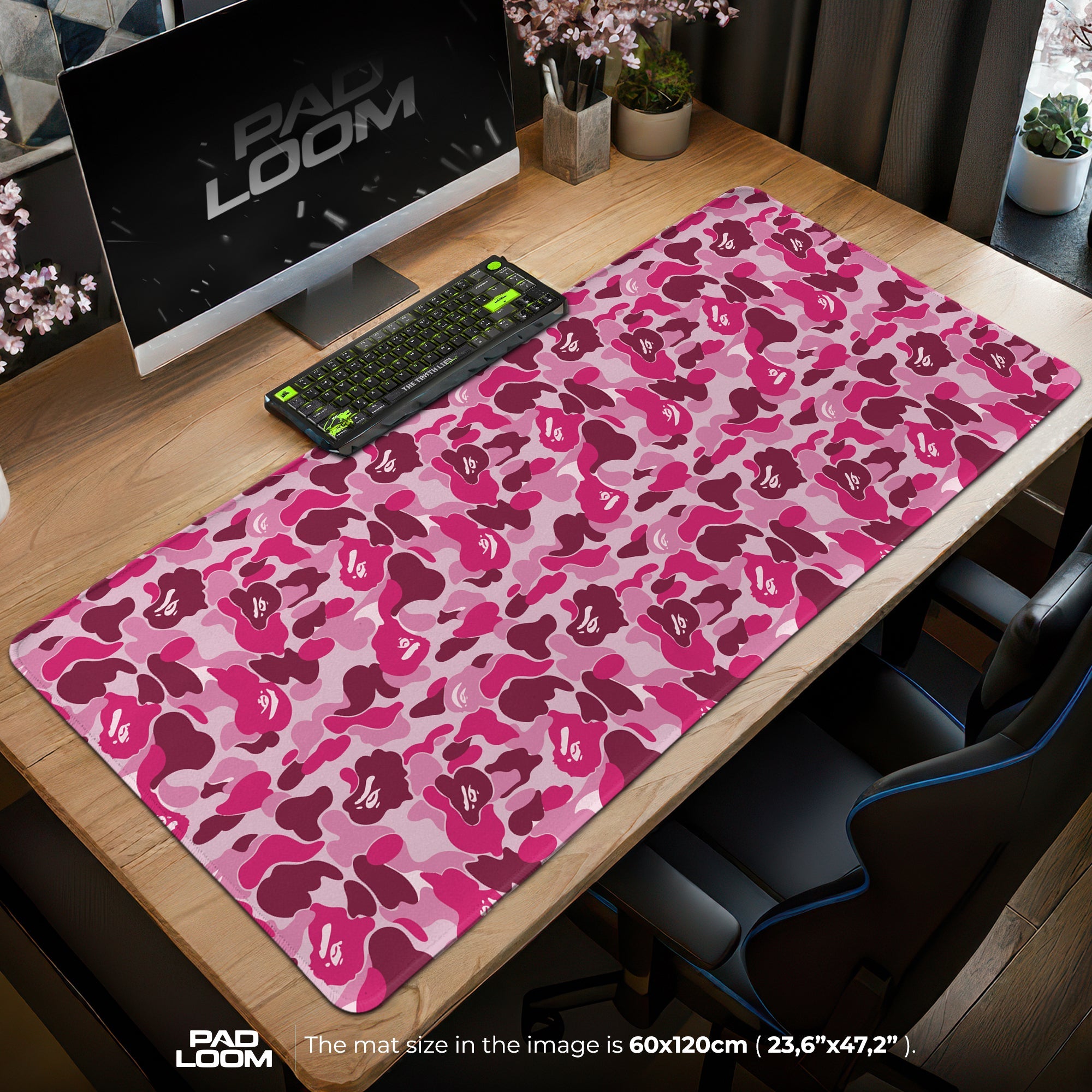 Bape Mouse Pad - Pink Camo Sneakerhead Gaming Desk Mat Padloom