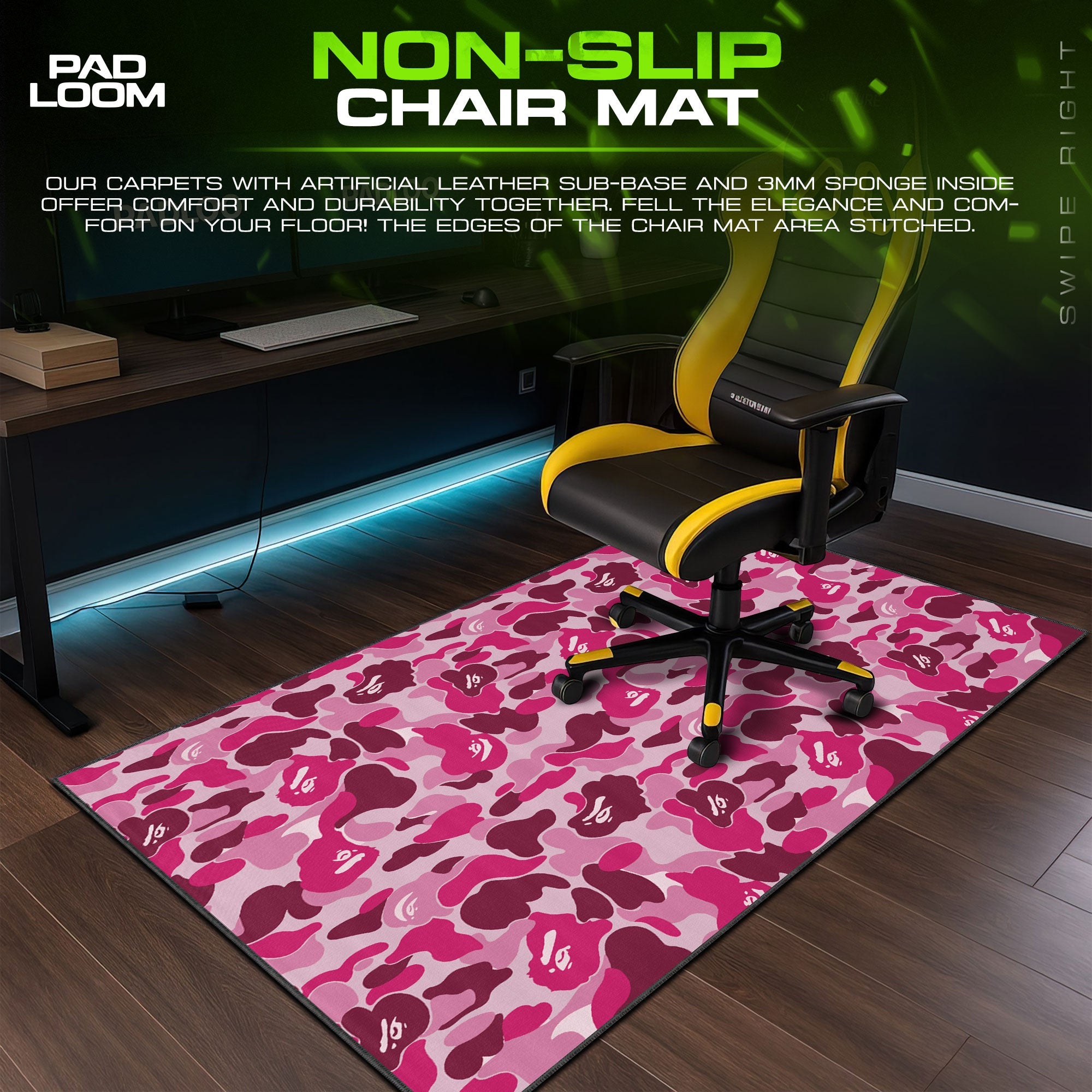 Bape Mouse Pad - Pink Camo Sneakerhead Gaming Desk Mat Padloom