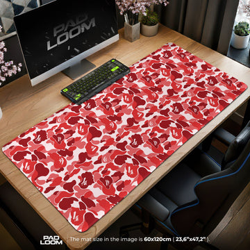 Bape Mouse Pad - Red Camo Hypebeast Gaming Desk Mat Padloom
