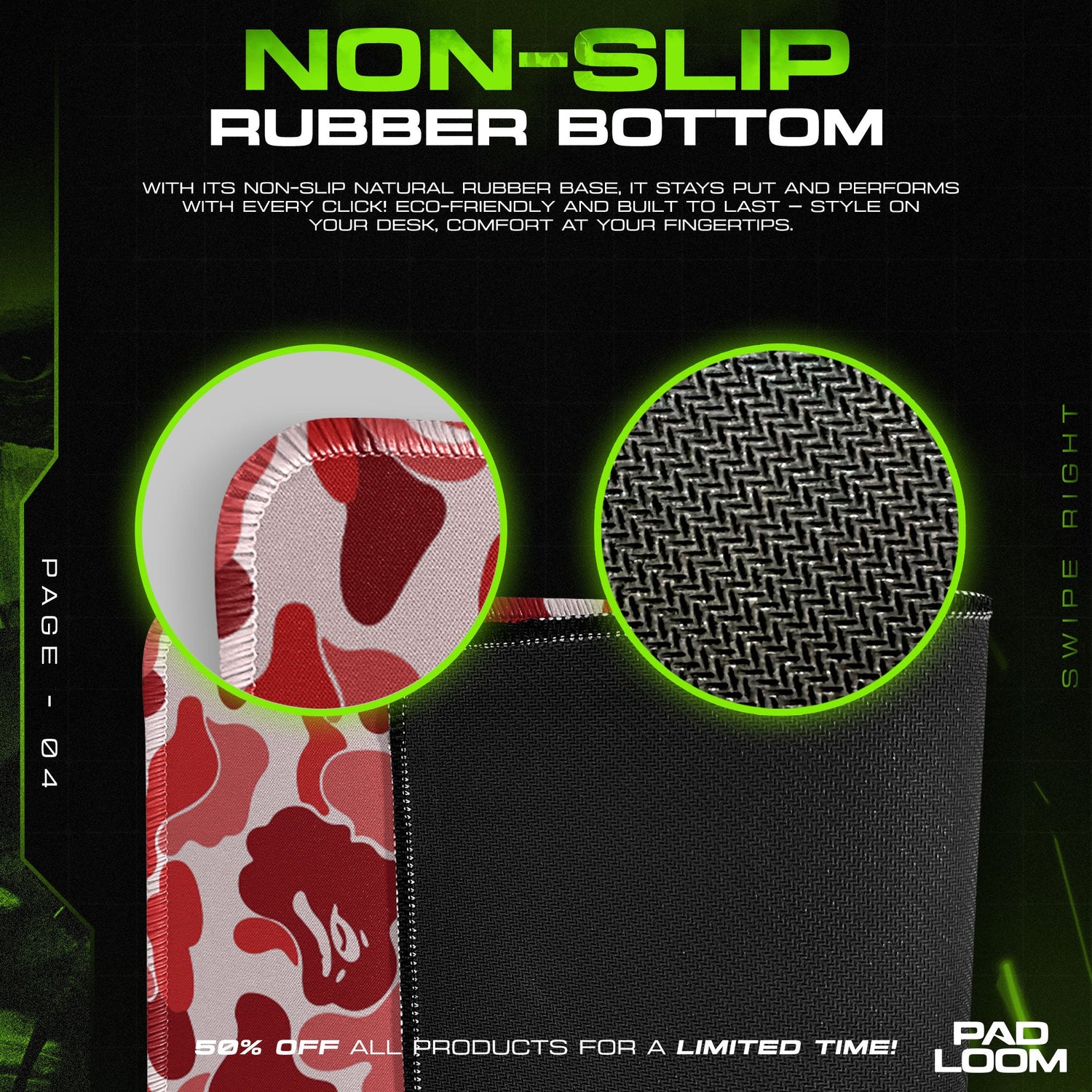 Bape Mouse Pad - Red Camo Streetwear Gaming Desk Mat Padloom