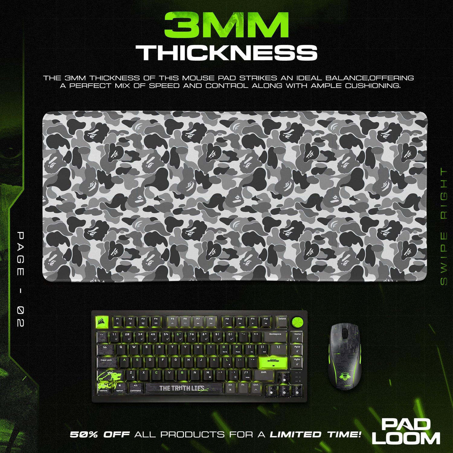 Bape Mouse Pad - Urban Camo Streetwear Gaming Desk Mat Padloom