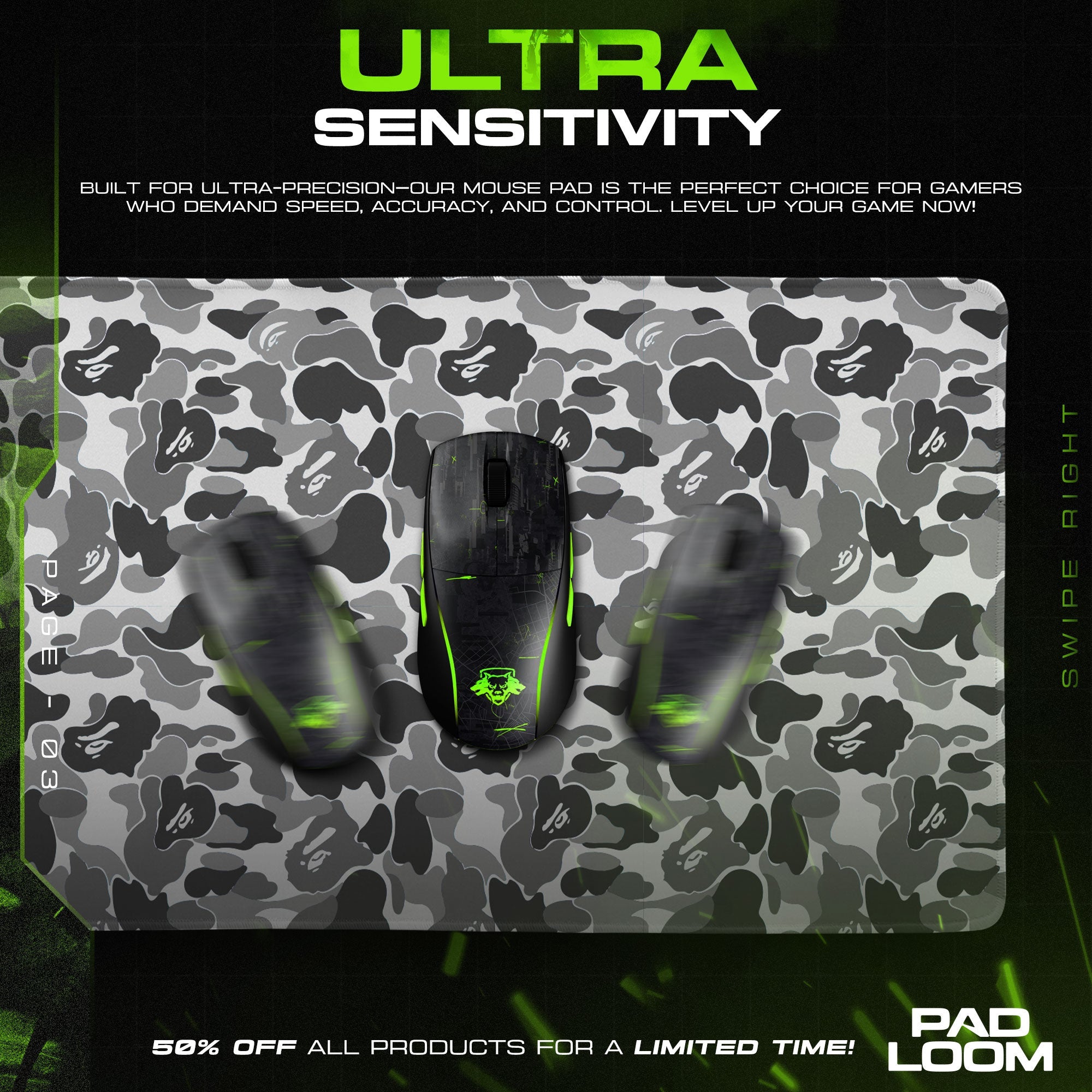 Bape Mouse Pad - Urban Camo Streetwear Gaming Desk Mat Padloom