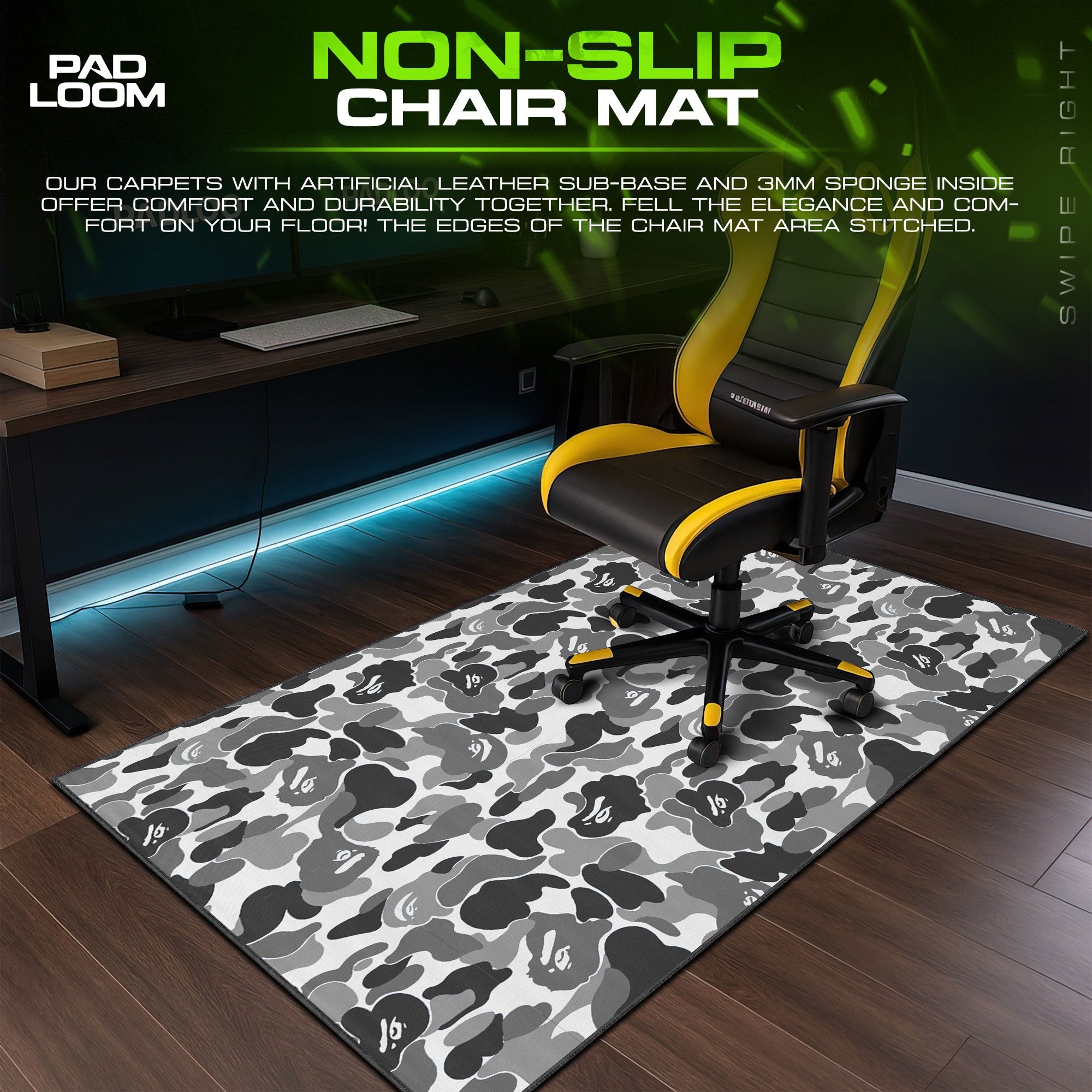 Bape Mouse Pad - Urban Camo Streetwear Gaming Desk Mat Padloom