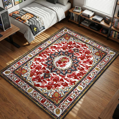 BAPE Red Camo Persian Rug - Hypebeast Floor Mat