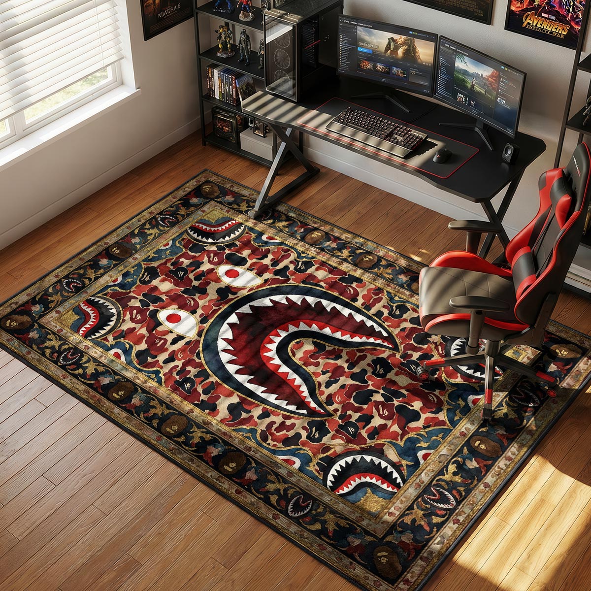 BAPE Persian Shark Rug - Hypebeast Floor Mat