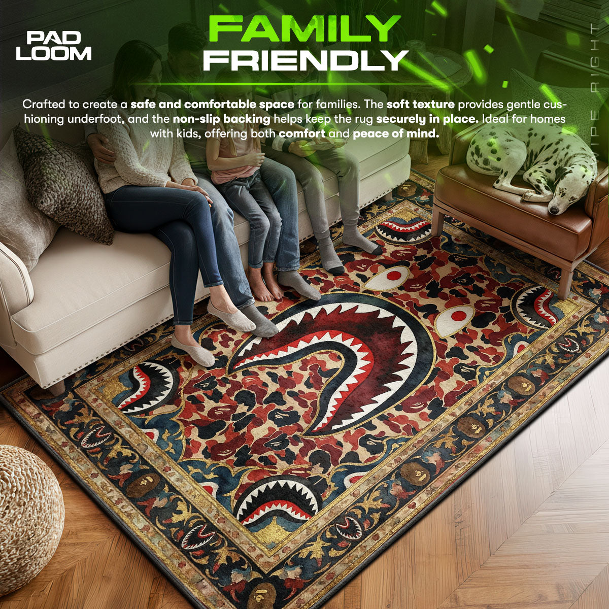 BAPE Persian Shark Rug - Hypebeast Floor Mat