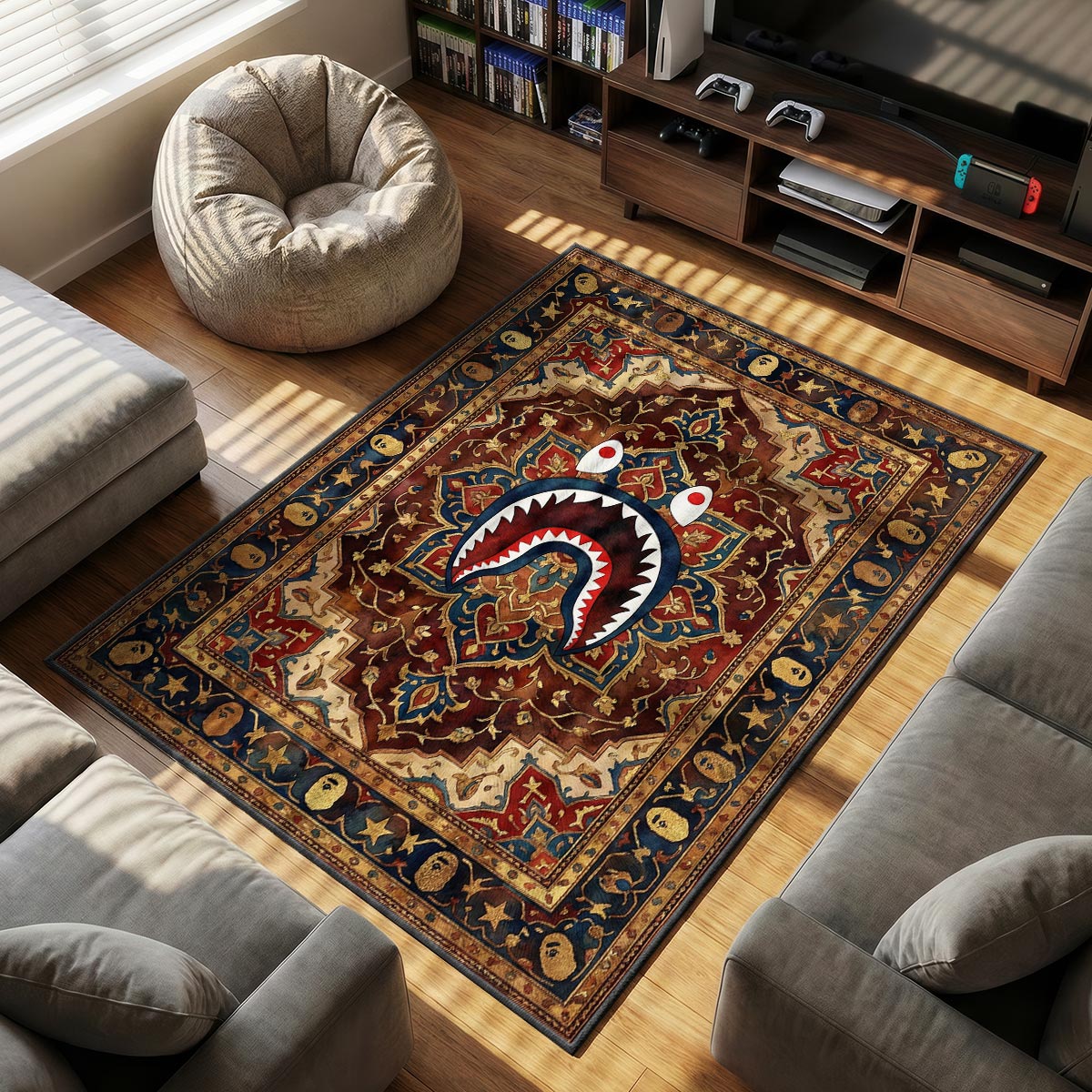 BAPE Shark Persian Rug - Hypebeast Floor Mat