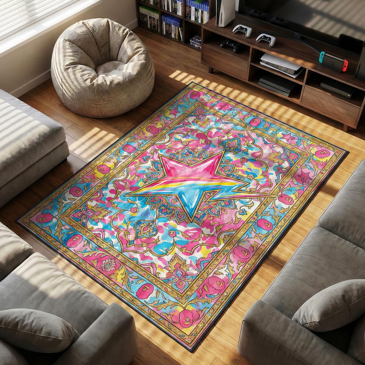 BAPE STA themed area rug for home decor fans