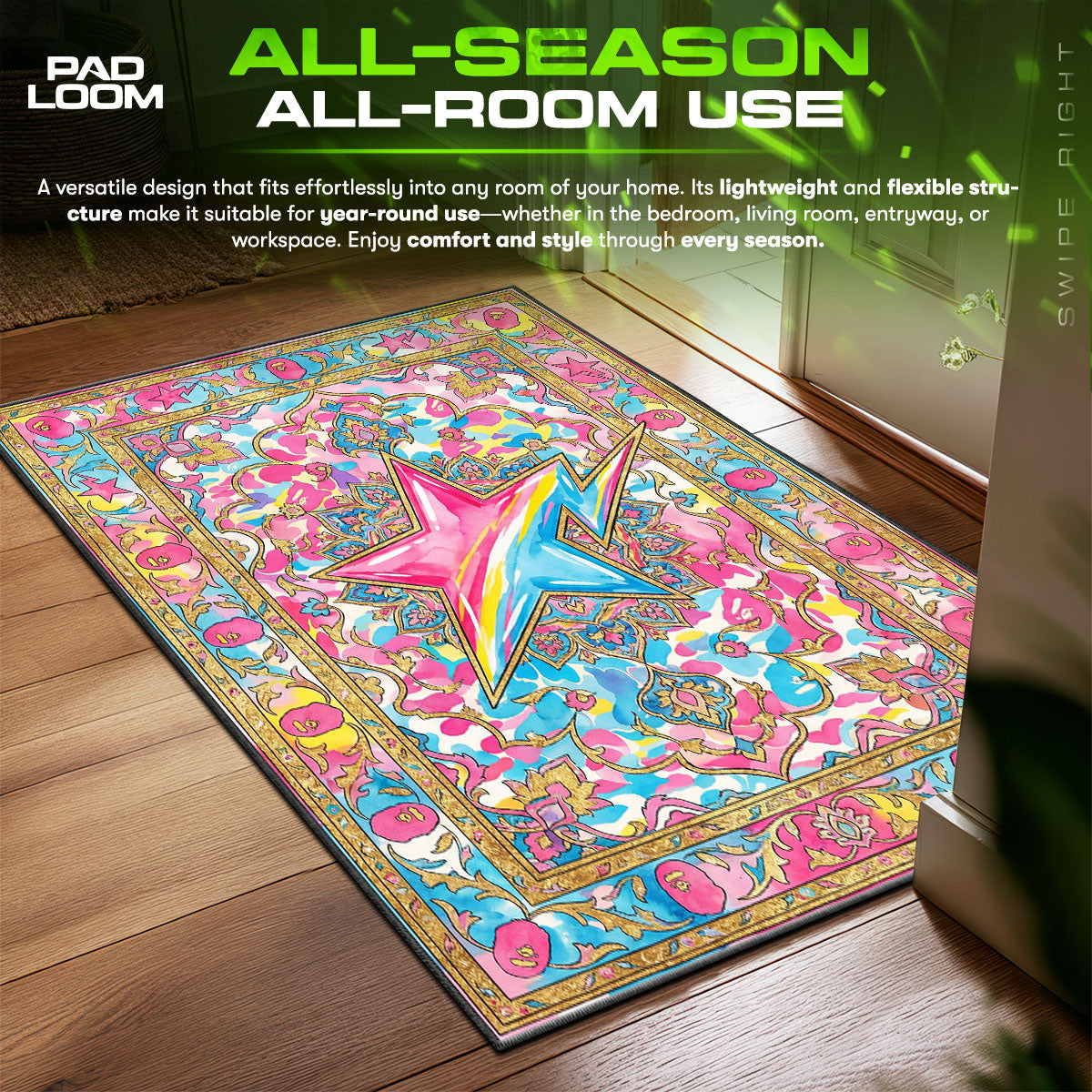 BAPE STA Pastel Camo Harajuku Culture Floor fan rug — premium quality print