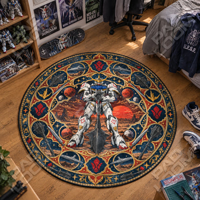 Barbatos Crimson Round Rug - Gundam Chair Mat