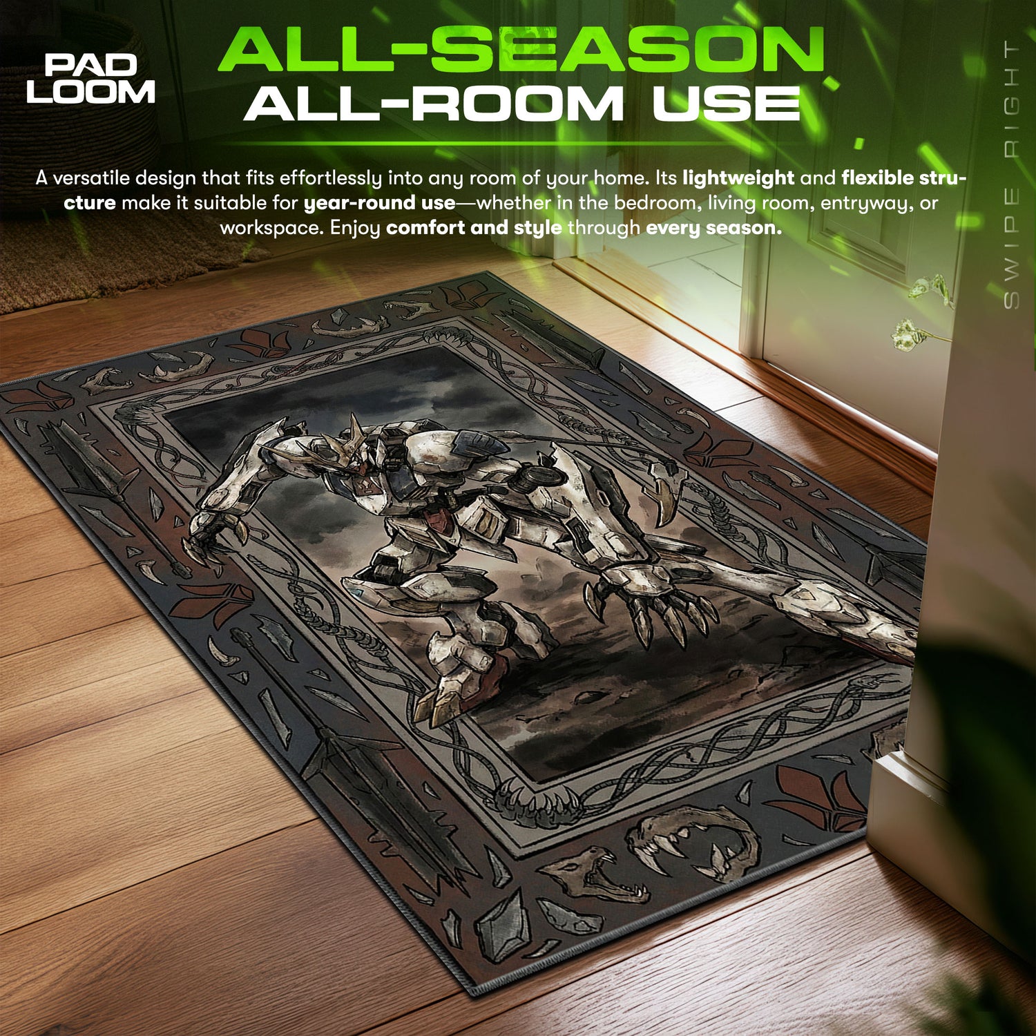 Barbatos Lupus Rex Savage Tapestry Gundam IBO Chair fan rug — premium quality print