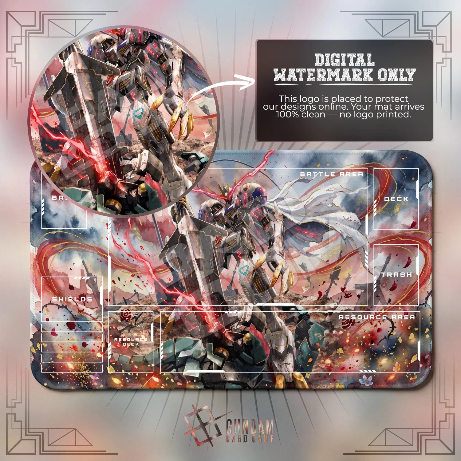 Barbatos Rex Playmat - Gundam TCG Card Game Mat