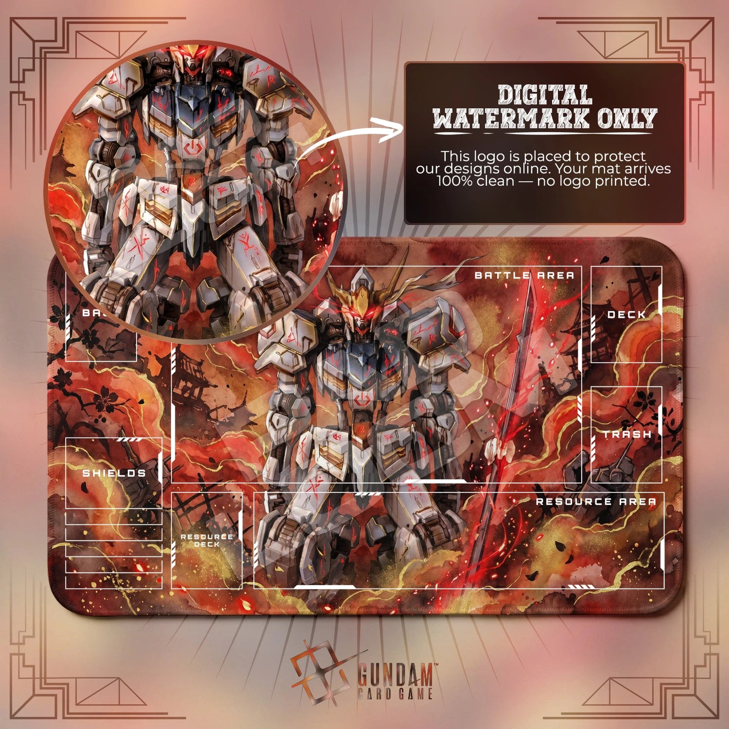 Barbatos Ronin Playmat - Gundam TCG Card Game Mat