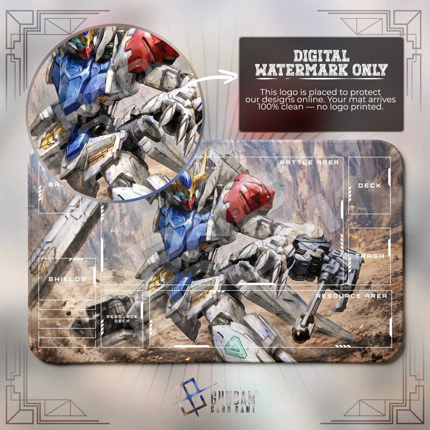 Barbatos Salvage Playmat - Gundam TCG Card Game Mat