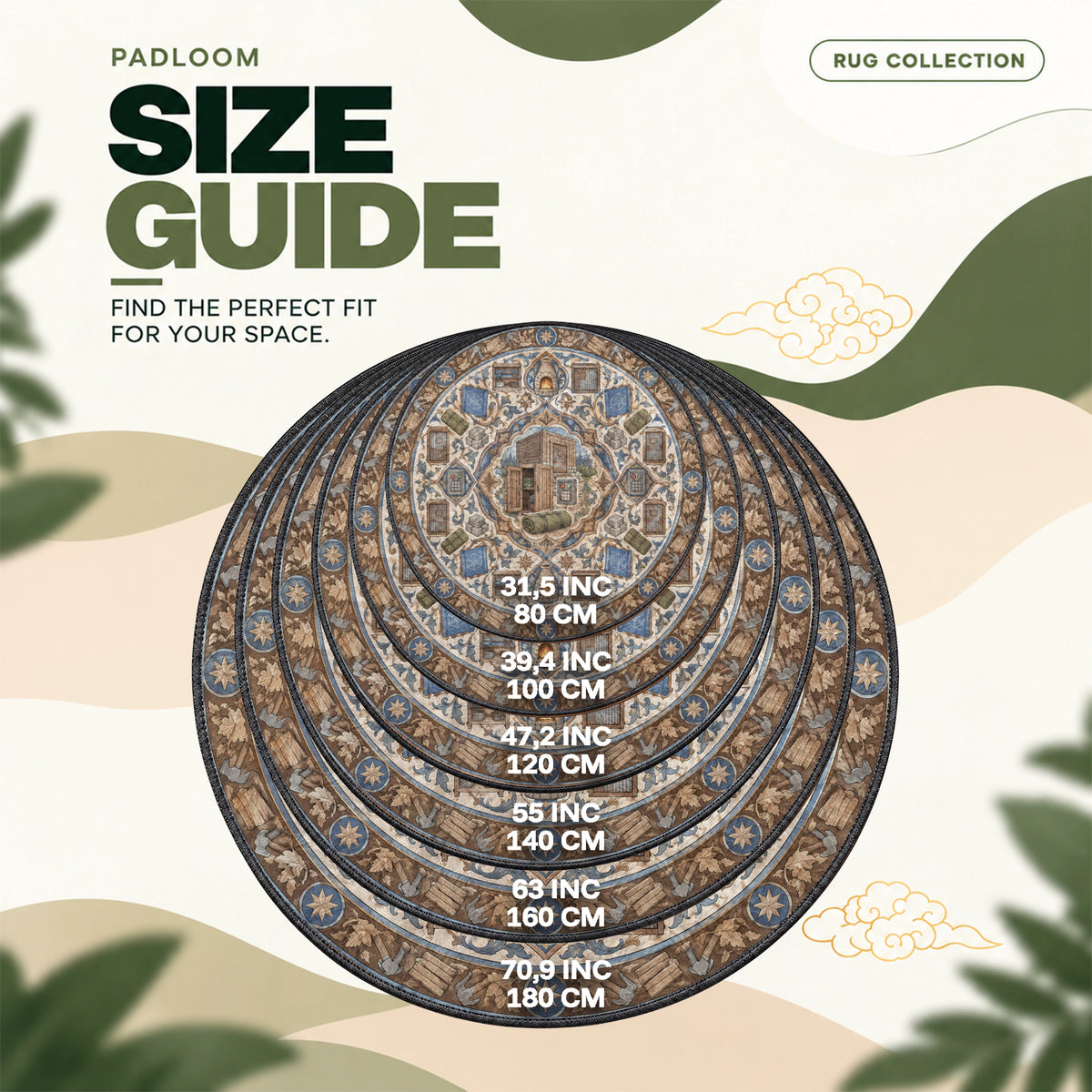 Base Builder Round Rug - Rust Chair Mat