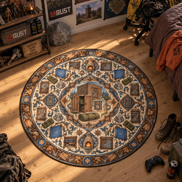 Base Builder Round Rug - Rust Chair Mat