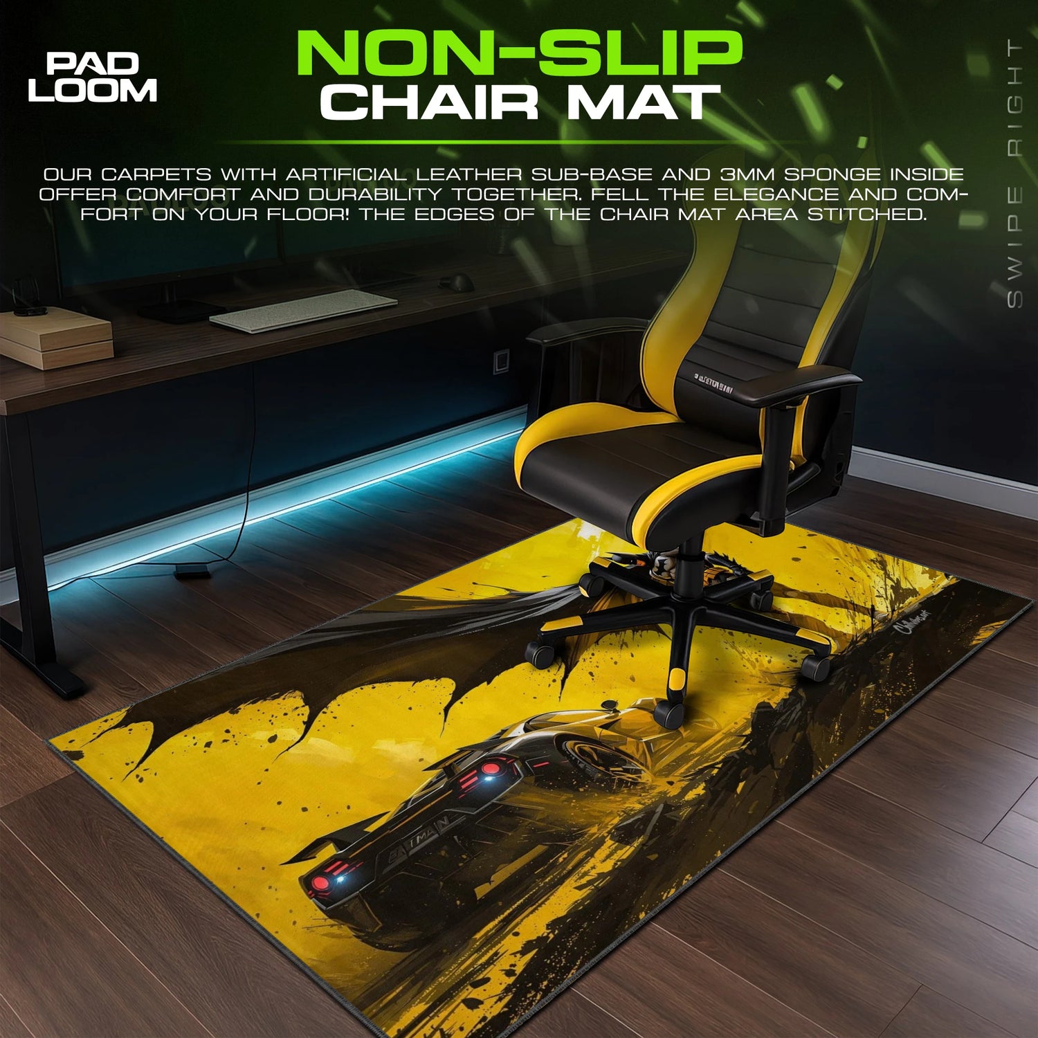 Batman Golden Pursuit Mouse Pad - DC Desk Mat