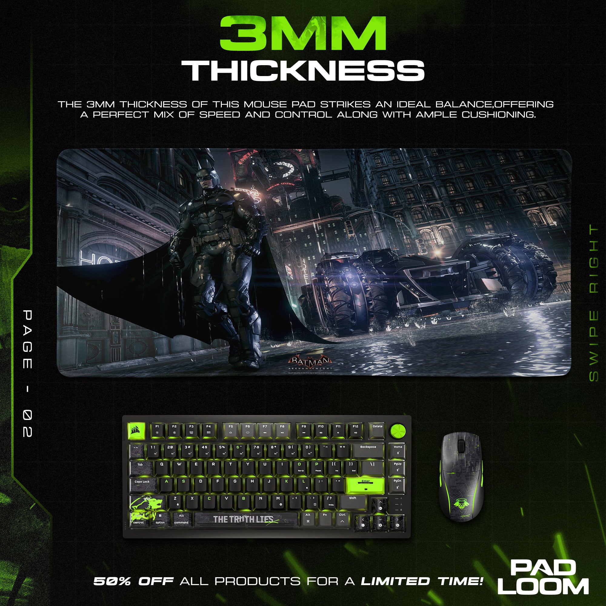 Batman Mouse Pad, Arkham Knight Game Desk Mat