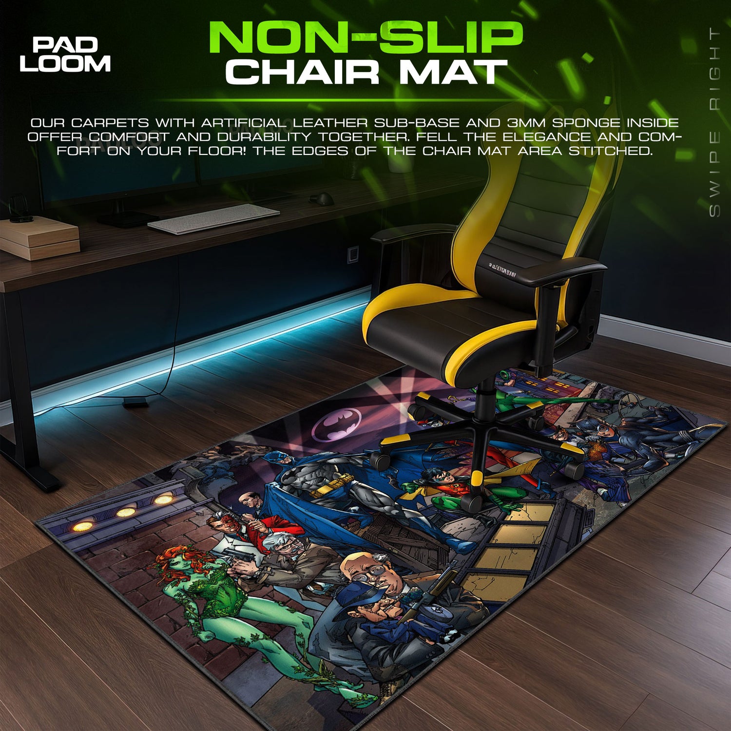 Batman desk mat showing full Anime artwork