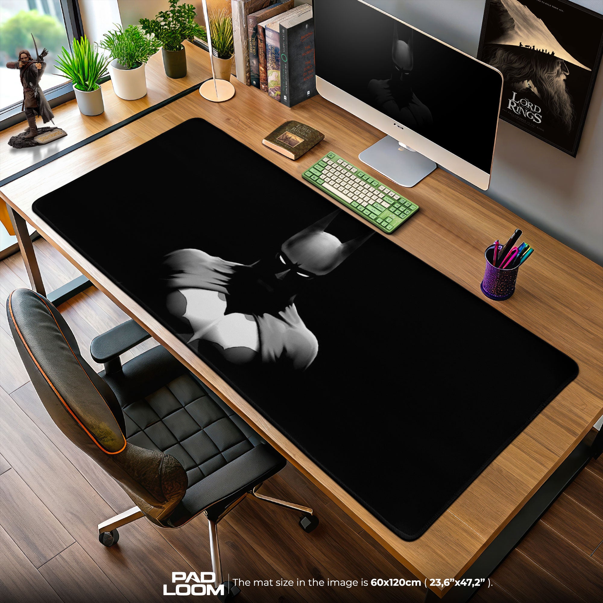 Batman Shadowed Emblem Mouse Pad, DC Comics Desk Mat