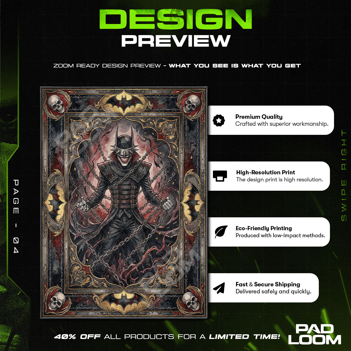 Room character design printed on rug