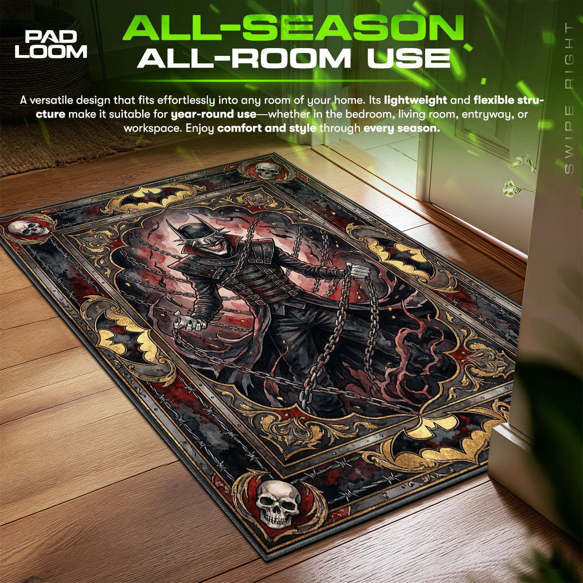 Batman Who Laughs DC Comics Room fan rug — premium quality print