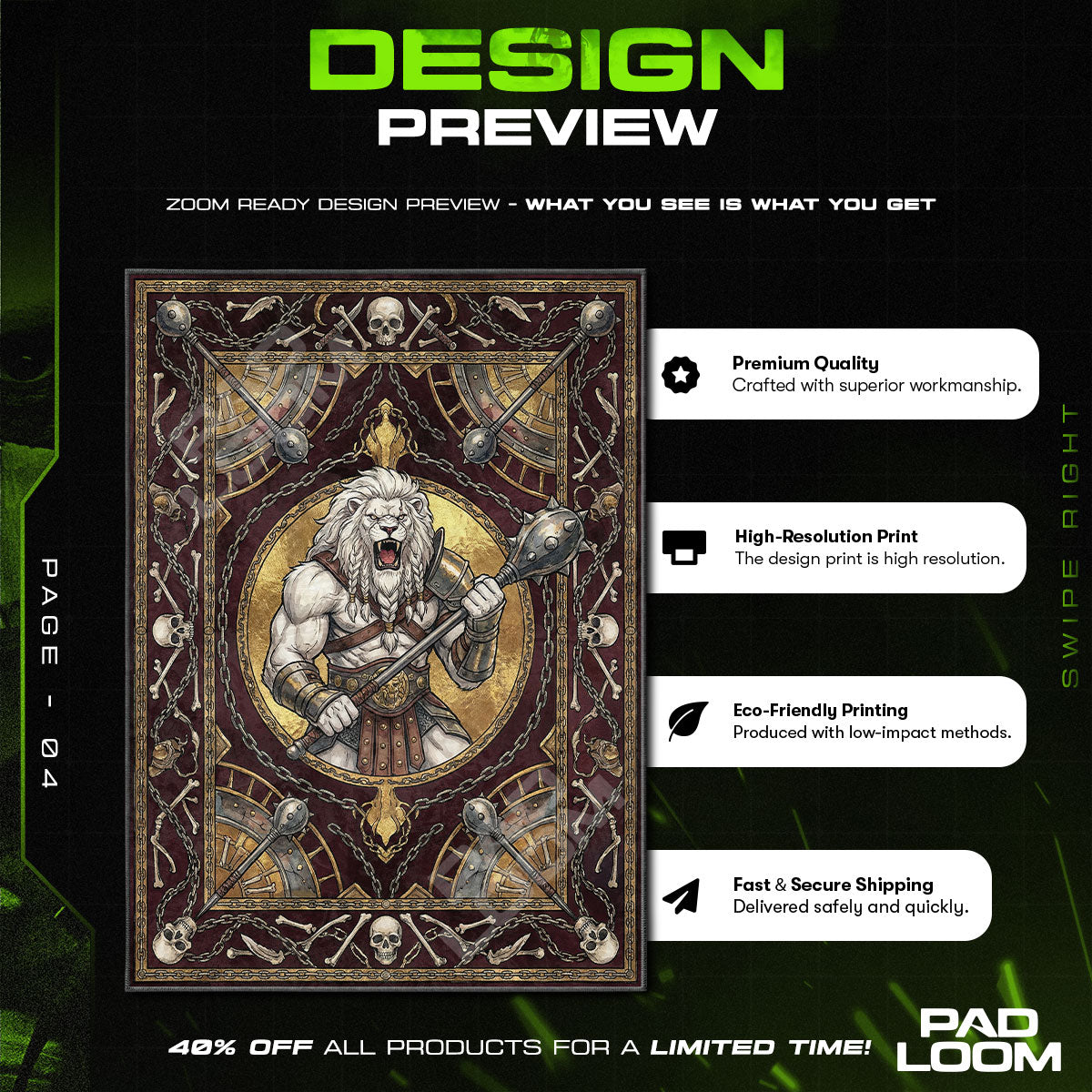 Room character design printed on rug