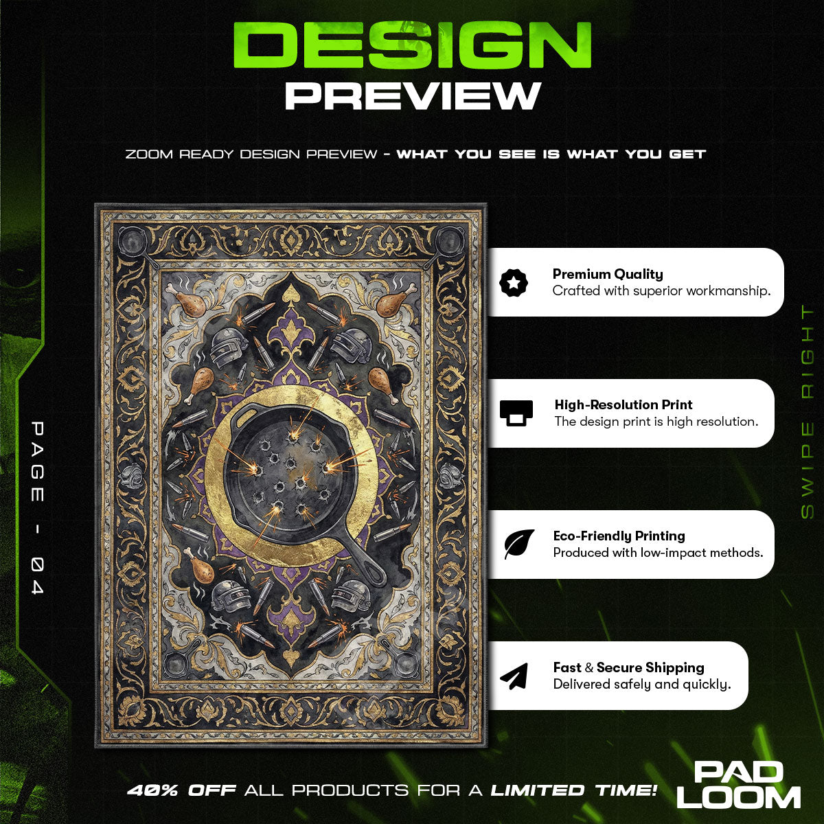 Battle Pan Ricochet Rug - PUBG Chair Mat