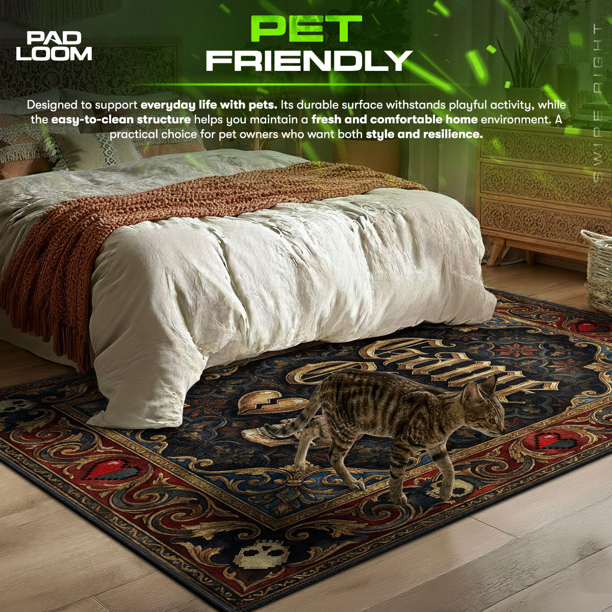 Battle Station themed area rug for home decor fans
