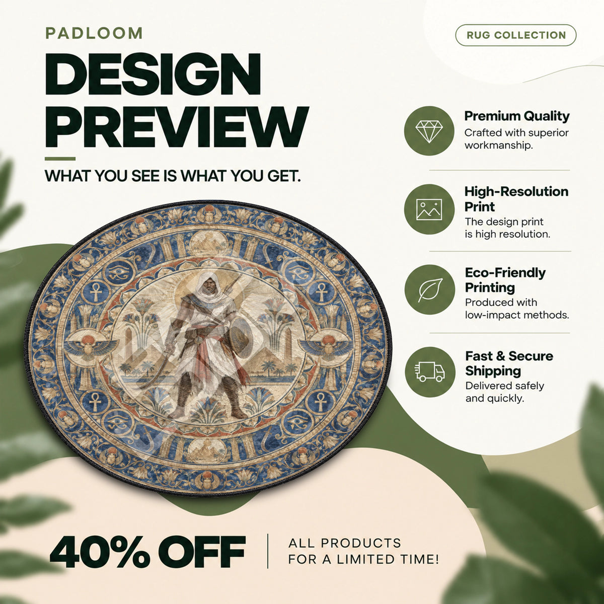 Bayek Scarab Round Rug - Assassins Creed Chair Mat
