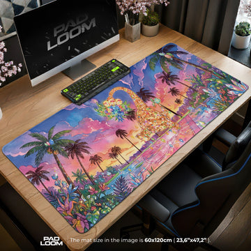 Bayleef Crystal Sunset Mouse Pad – gaming desk mat by Padloom