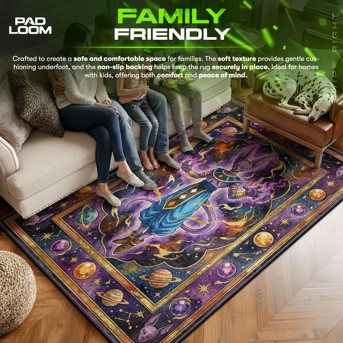God area rug showing full home decor artwork